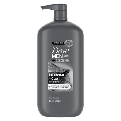 (4 Pack)  Elements Liquid Body Wash and Face Wash Charcoal + Clay Nourishing Cleanser, 30 Oz